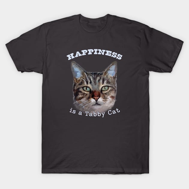 Happiness is a Tabby Cat - cute cat love T-Shirt by jdunster